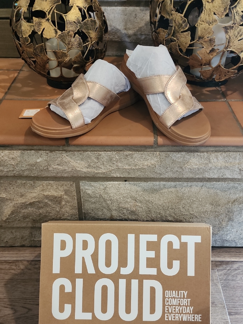Project Cloud Rose Gold Sandals
